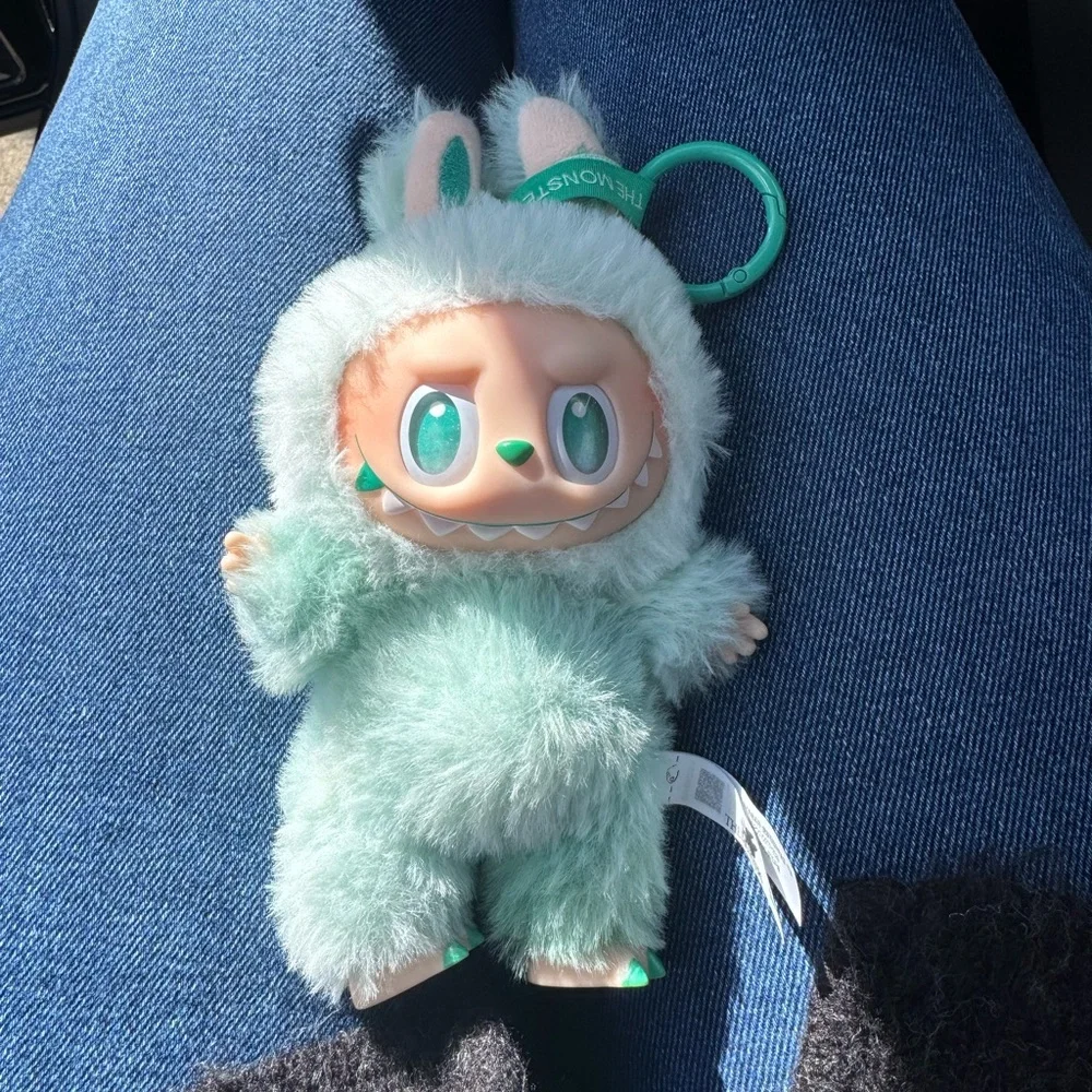 Mint Green Plush Monster Pet Toy